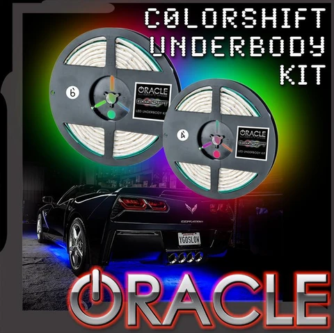 Oracle Light Strip, Underbody Flex LED, Two 4 Ft/Two 6 Ft Strips, Adhesive Backed, Multi-Color, Requires ColorShift Controller